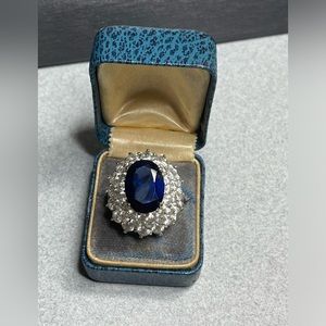 Jolie Gabor Spinel & Zircon High Dome Sterling Sz 7 Ring Vintage MCM